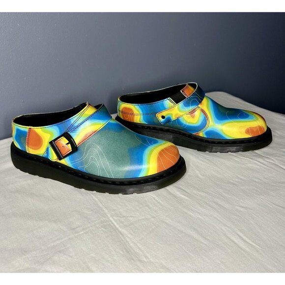 Dr. Martens Clogs Shoes Mens 9 Isham Genix Multicolor Heat Map Slingback Mule - Picture 6 of 12
